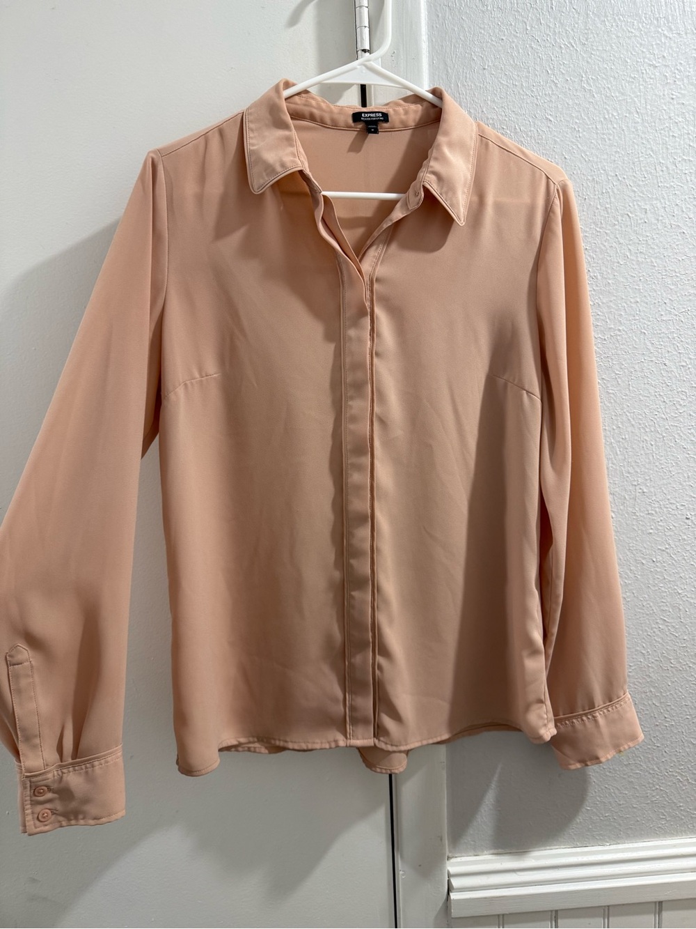 Express Peach Button-Down Blouse
